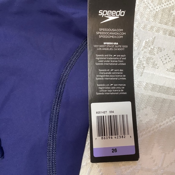 Speedo Swim Trunks Boys Size 26 Age 7-8, Racing Suit PowerPlus Jammer Navy - Picture 9 of 15